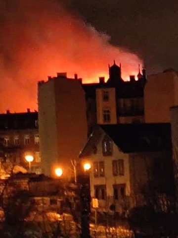 Pożar przy ulic dworcowej Pożar przy ulic dworcowej