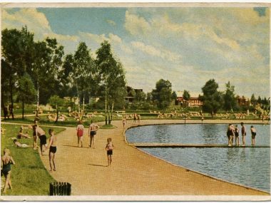 AK Hindenburg Waldbad Mathesdorf Maciejow a