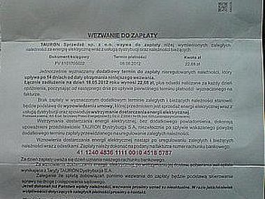 Po Gliwicach krążą fałszywe "Wezwania do zapłaty". Ostrzegamy! Tauron