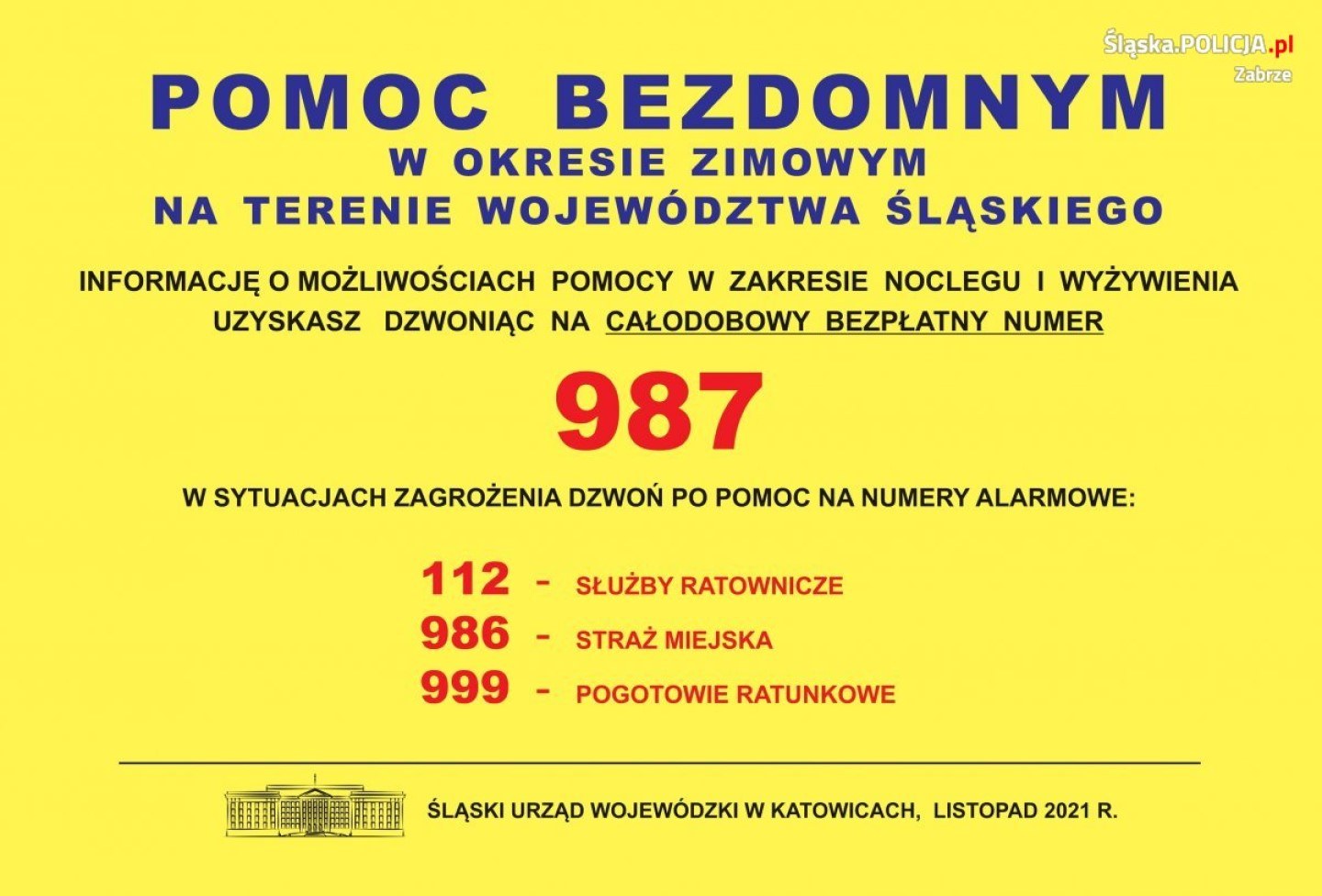 Infolinia Pomoc Bezdomnym 987