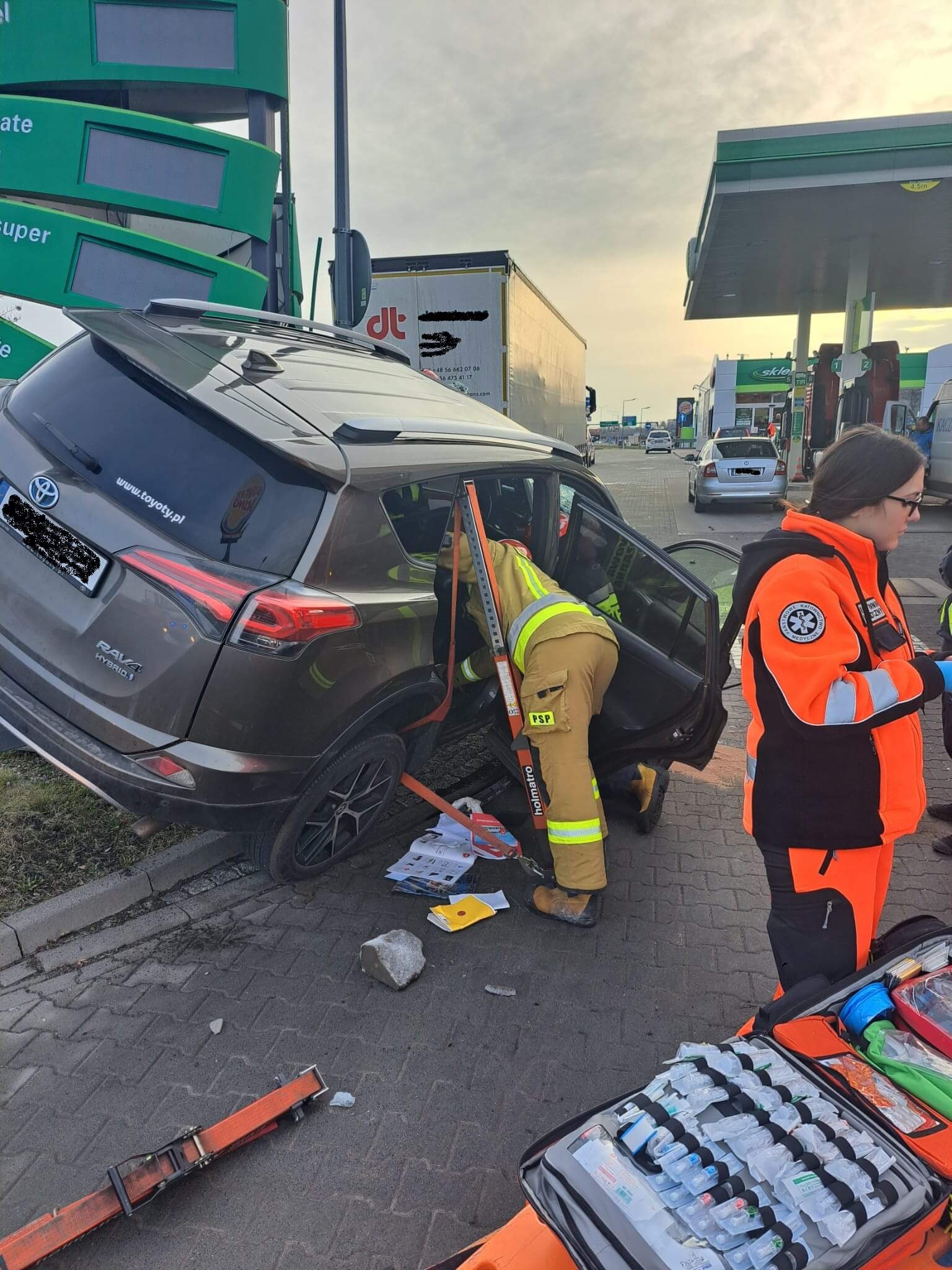 Wypadek pijany stacja bp ruda slaska 3